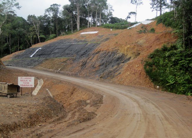 Slope protection and access road works