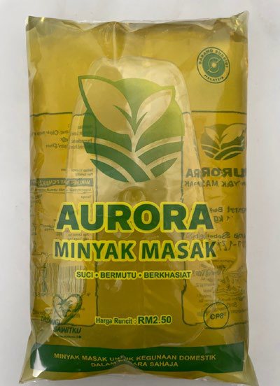Aurora brand cooking oil packaging